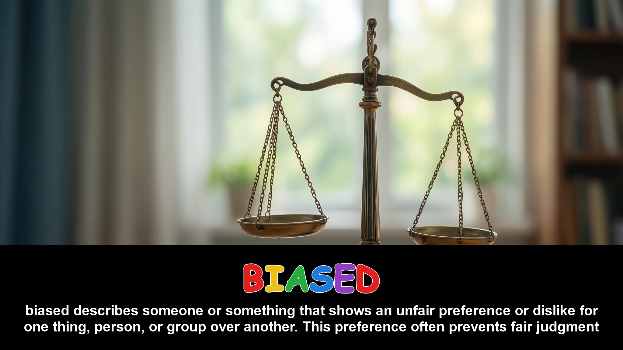 English Illustration for biased